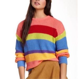 Vintage American Apparel striped rainbow fisherman sweater L Los Angeles AA